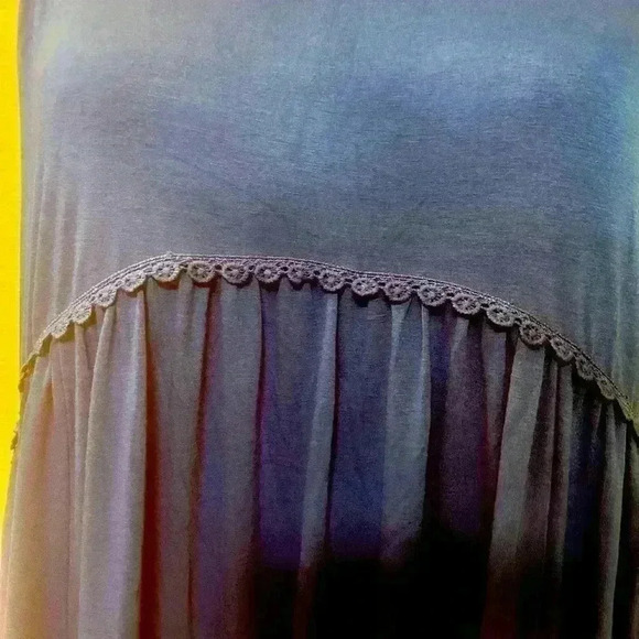 NWT Mieazom‎ Women’s Scalloped Trim Royal Blue Sleeveless Side Slit Maxi Dress L - Picture 6 of 13